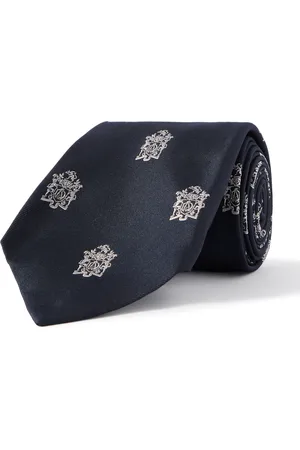 Dunhill Armorial 9.5cm Embroidered Silk-Twill Tie - Men