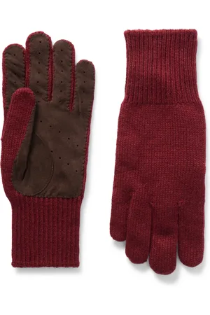 Brunello Cucinelli Suede-Trimmed Cashmere Gloves - Men - - M
