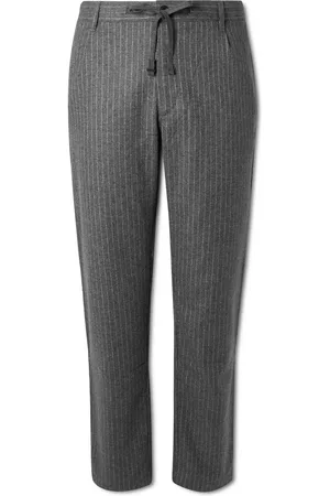 HARTFORD Tanker Pinstriped Straight-Leg Virgin Wool-Blend Drawstring Suit Trousers - Men - - IT 54