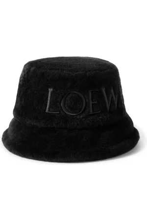 Loewe Logo-Embroidered Shearling Bucket Hat - Men - - 57