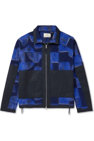 Folk Signal Shell-Trimmed Printed Wool-Blend Fleece Jacket - Men - - M
