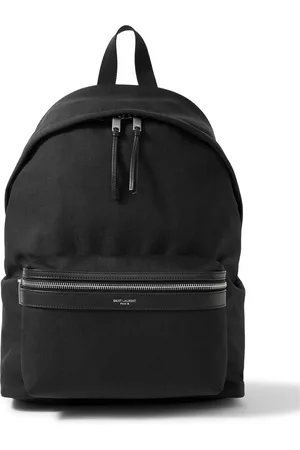 Saint Laurent City Leather-Trimmed Canvas Backpack - Men