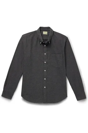 De Bonne Facture Button-Down Collar Cotton and Yak-Blend Flannel Shirt - Men - - S