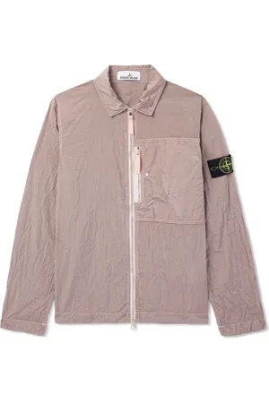 Stone Island Logo-Appliqu??d Garment-Dyed ECONYL?? Overshirt - Men - - S