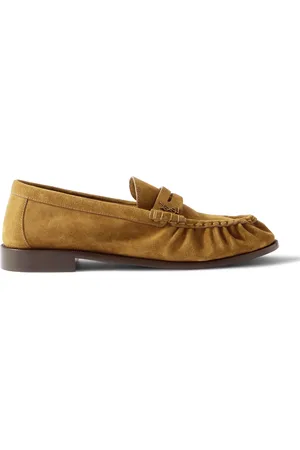 Saint Laurent Le Loafer Monogram Logo-Appliqu??d Suede Penny Loafers - Men - - EU 40