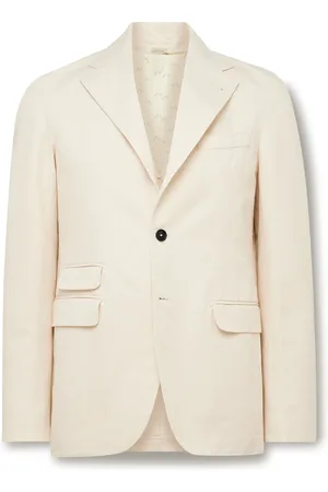 MASSIMO ALBA Catch2 Cotton and Linen-Blend Twill Suit Jacket - Men - - IT 46