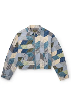 KAPITAL Yabane Cropped Quilted Patchwork Cotton and Linen-Blend Jacket - Men - - 3