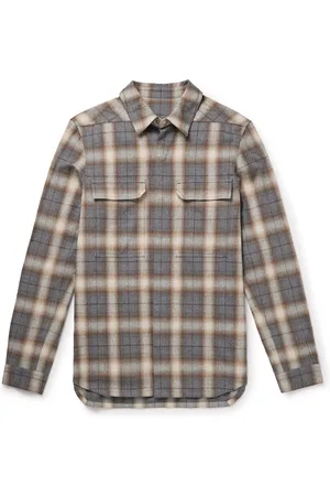 Rick Owens Webbing-Trimmed Checked Cotton-Flannel Overshirt - Men - - IT 54