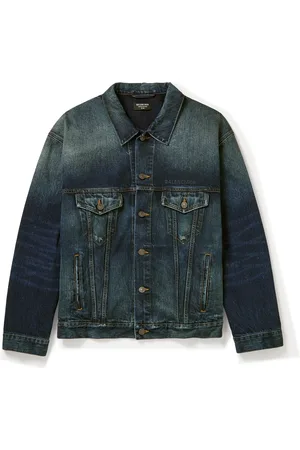 Balenciaga Logo-Embroidered Distressed Denim Jacket - Men - - XS