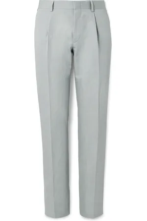 BRIONI Pienza Tapered Linen and Cotton-Blend Trousers - Men - - IT 46
