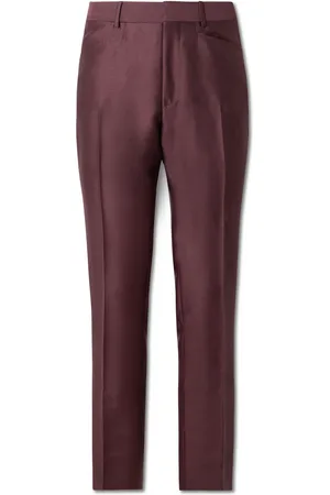 Tom Ford Dyllan Straight-Leg Wool, Mohair and Silk-Blend Twill Trousers - Men - - IT 46