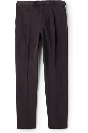 Saman Amel Slim-Fit Pleated Cotton and Linen-Blend Twill Suit Trousers - Men - - IT 56