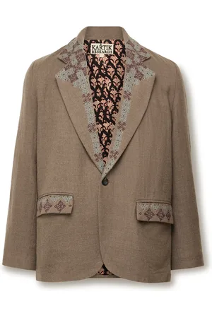 Kartik Research Unstructured Bead-Embroidered Embroidered Wool Suit Jacket - Men - - M