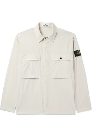 Stone Island Logo-Appliqu??d Cotton-Blend Tela Overshirt - Men - - S