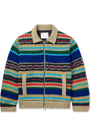SACAI Striped Knitted Cardigan - Men - - 3