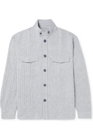 Frescobol Carioca Nuno Herringbone Cotton and Linen-Blend Shirt Jacket - Men - - S