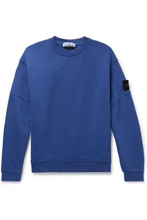 Stone Island Logo-Appliqu??d Garment-Dyed Organic Cotton-Jersey Sweatshirt - Men - - M