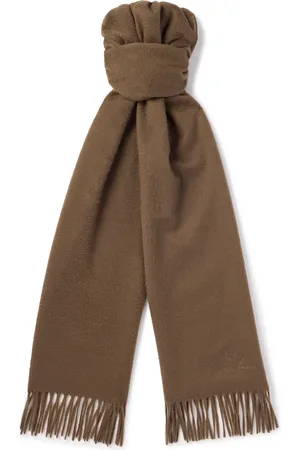 Loro Piana Logo-Embroidered Fringed Cashmere Scarf - Men