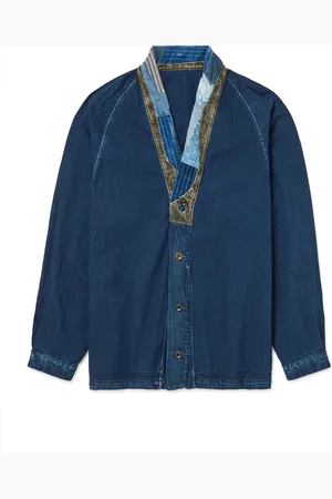 KAPITAL Tiger Juddbhan Patchwork Corduroy-Trimmed Denim Cardigan - Men - - 3