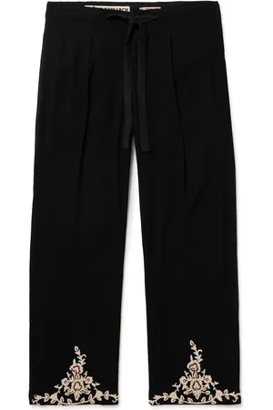 Kartik Research Baracuta Straight-Leg Pleated Embroidered Cotton Trousers - Men - - UK/US 34