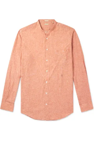 MASSIMO ALBA Noto2 Grandad-Collar Linen and Cotton-Blend Shirt - Men - - S