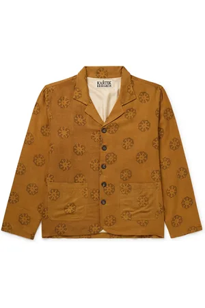 Kartik Research Holkar Camp-Collar Printed Wool-Flannel Overshirt - Men - - S