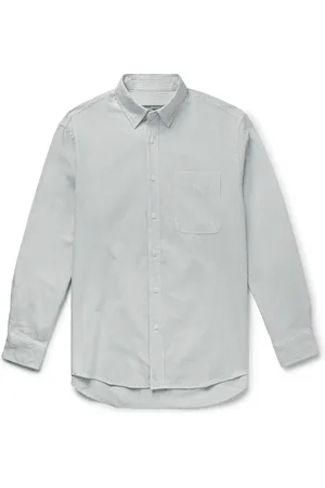 FrizmWORKS Button-Down Collar Striped Cotton-Blend Oxford Shirt - Men - - L