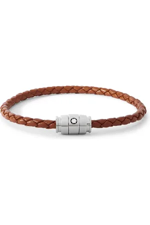 Montblanc Meisterst??ck 3-Ring Stainless Steel and Woven Leather Bracelet - Men - - M