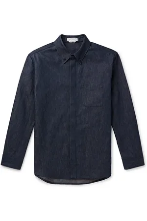 GABRIELA HEARST Cholul Button-Down Collar Cotton and Linen-Blend Chambray Shirt - Men - - IT 54