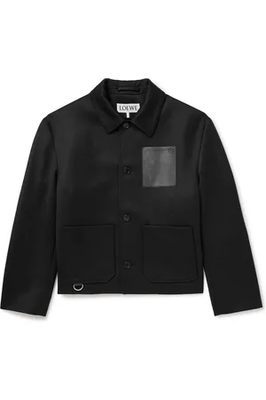 Loewe Leather-Trimmed Wool-Twill Jacket - Men - - IT 48