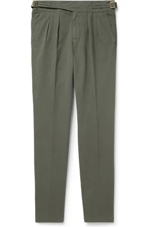 Rubinacci Manny Tapered Pleated Cotton-Twill Trousers - Men - - IT 44