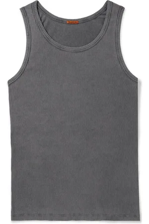 BARENA Ribbed Stretch Cotton and Linen-Blend Tank Top - Men - - S