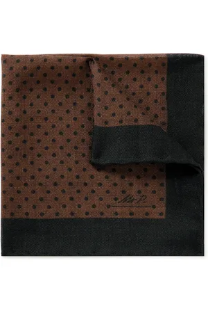 Mr P. Polka-Dot Wool and Silk-Blend Pocket Square - Men
