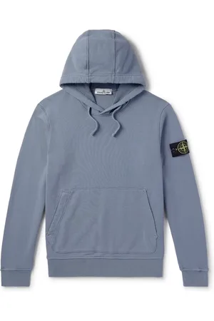 Stone Island Logo-Appliqu??d Garment-Dyed Cotton-Jersey Hoodie - Men - - M