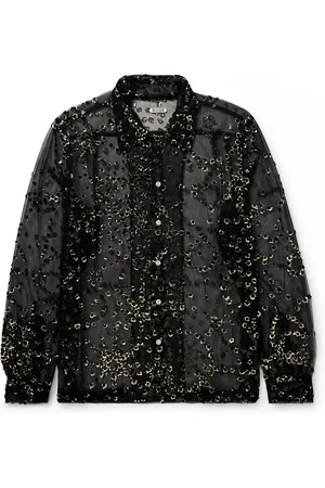 BODE Metallic Appliqu??d Tulle Shirt - Men - - L