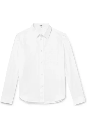 Loewe Logo-Embroidered Cotton-Poplin Shirt - Men - - EU 38