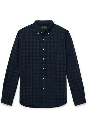 Beams Button-Down Collar Checked Cotton Shirt - Men - - S