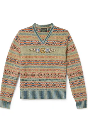 Ralph Lauren Embroidered Fair Isle Wool-Blend Sweater - Men - - L