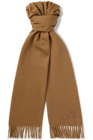 Loro Piana Logo-Embroidered Fringed Cashmere Scarf - Men