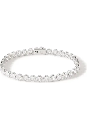 Hatton Labs Sterling Laboratory-Grown Crystal Tennis Bracelet - Men - - M