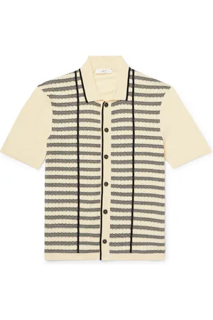 Mr P. Jude Striped Ribbed Organic Cotton Shirt - Men - - S