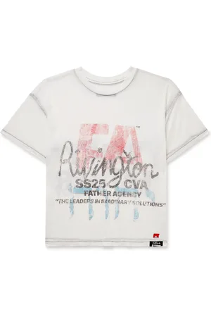 RRR-123 Leaders Logo-Print Stone-Washed Jersey T-Shirt - Men - - L