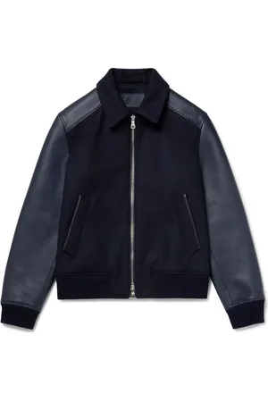 Mr P. Panelled Ribbed Wool and Textured-Leather Varsity Jacket - Men - - S
