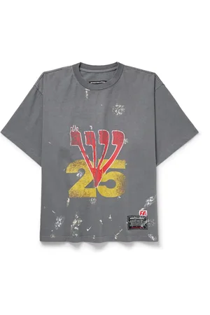 RRR-123 Love Stuff Paint-Splattered Logo-Print Cotton-Jersey T-Shirt - Men - - XXL