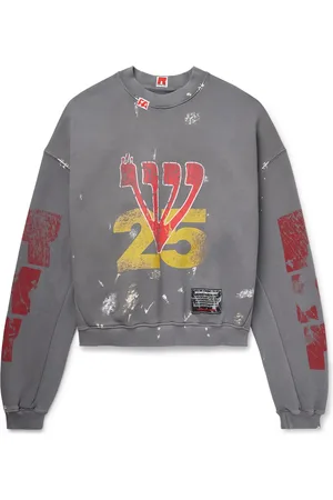 RRR-123 Love Stuff Paint-Splattered Printed Cotton-Jersey Sweatshirt - Men - - M