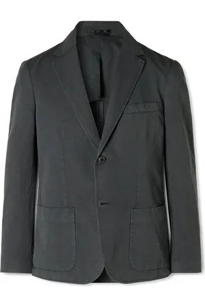 Sunspel Unstructured Garment-Dyed Cotton and Linen-Blend Blazer - Men - - M