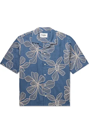 Corridor Camp-Collar Embroidered Voile Shirt - Men - - XXL