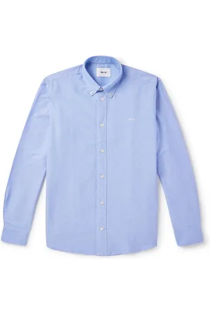 NN.07 Colby 5910 Button-Down Collar Logo-Embroidered Organic Cotton Shirt - Men - - S