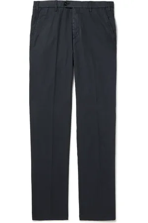 CANALI Garment-Dyed Stretch-Lyocell and Cotton-Blend Trousers - Men - - IT 52