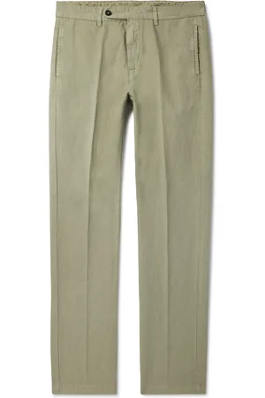 MASSIMO ALBA Winch2 Slim-Fit Straight-Leg Cotton and Linen-Blend Trousers - Men - - IT 48